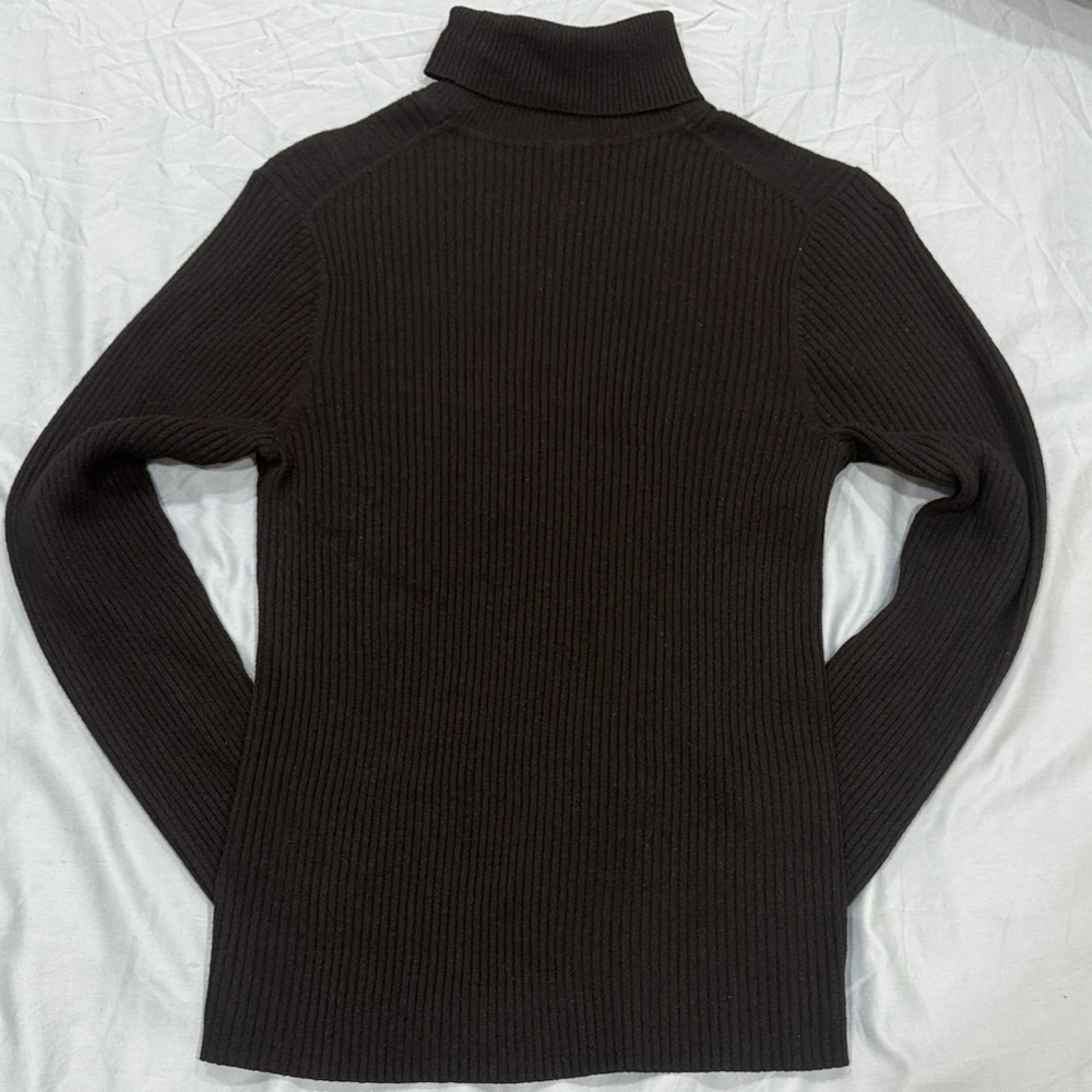 Black Ribbed Turtleneck Sweater